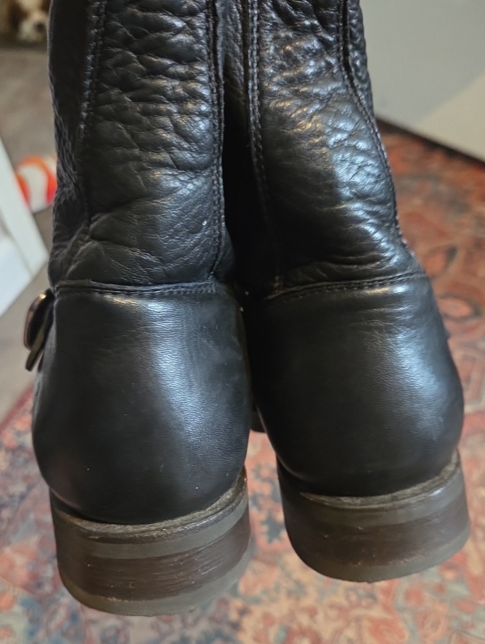 Frye Veronica Black Leather Moto Boots Size 8.5 - Picture 5 of 13